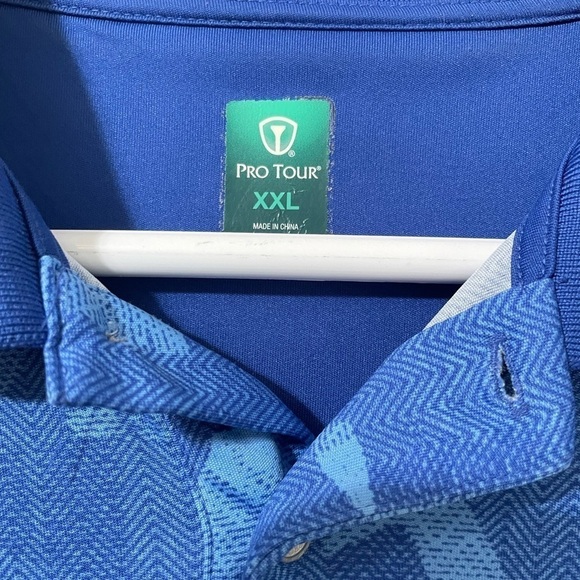 Pro Tour Mens Palm Blue Golf Polo Short Sleeve Shirt size XXL - Picture 2 of 10